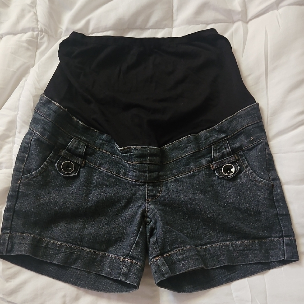 Womens Shorts Pregnancy Size Small Denim First Kick Maternity Blue Jeans